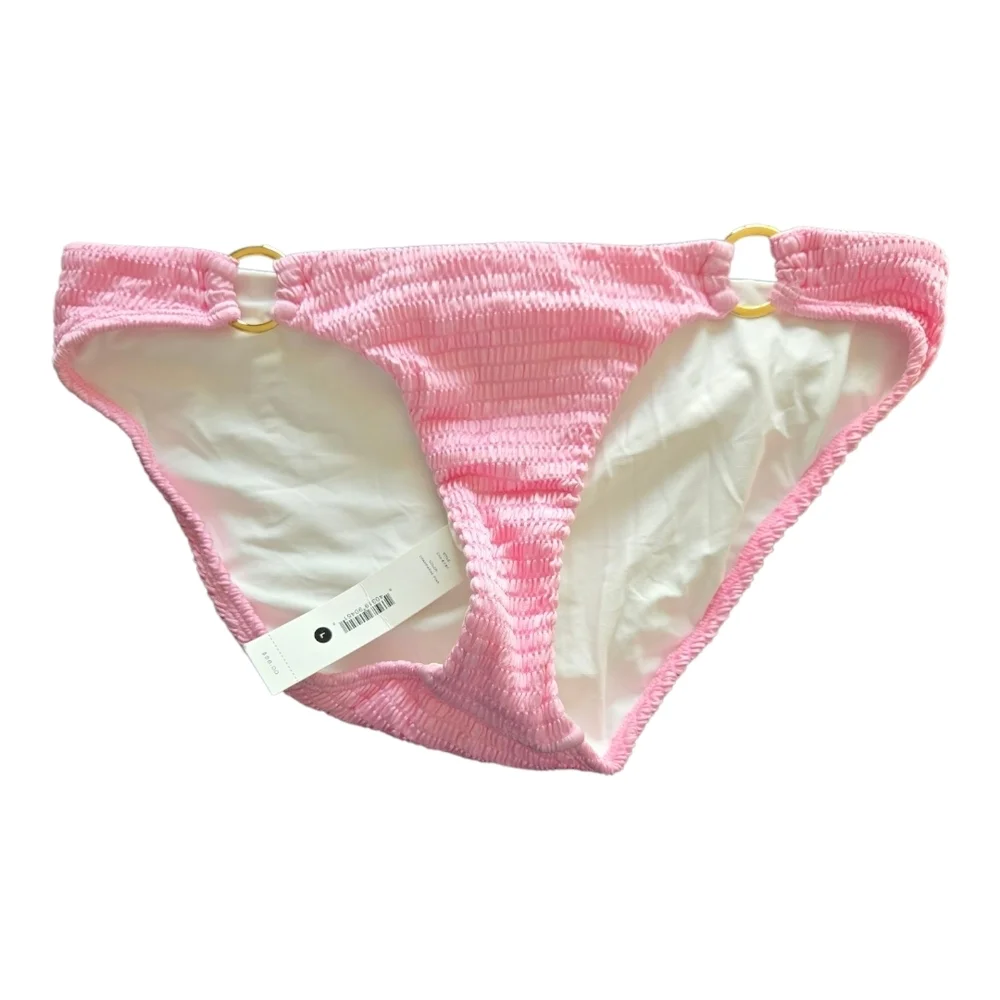 Aqua Pink Bikini Bottom with Gold Accents, Medium - Picture 3 of 7